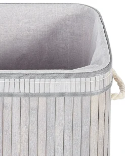 Best Beliani Cesto per la biancheria KALUTARA Bambù Grigio Bianco Grigio