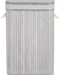 Best Beliani Cesto per la biancheria KALUTARA Bambù Grigio Bianco Grigio