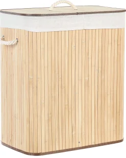 Best Beliani Cesto per la biancheria KANDY Bambù chiaro 100 L Marrone