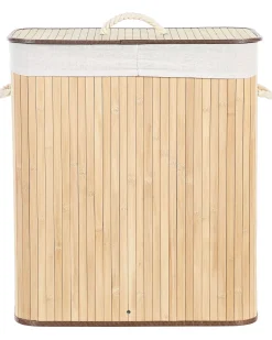 Best Beliani Cesto per la biancheria KANDY Bambù chiaro 100 L Marrone