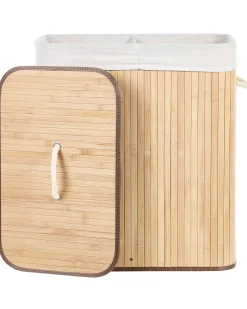 Best Beliani Cesto per la biancheria KANDY Bambù chiaro 100 L Marrone