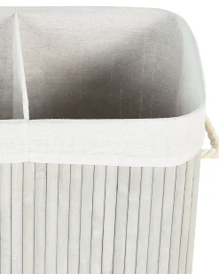 Online Beliani Cesto per la biancheria KANDY Bambù chiaro 100 L Grigio