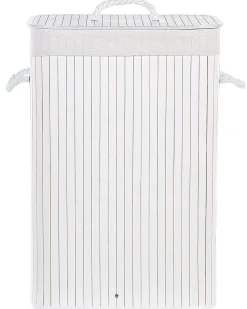Sale Beliani Cesto per la biancheria KOMARI Bambù 72 L Bianco