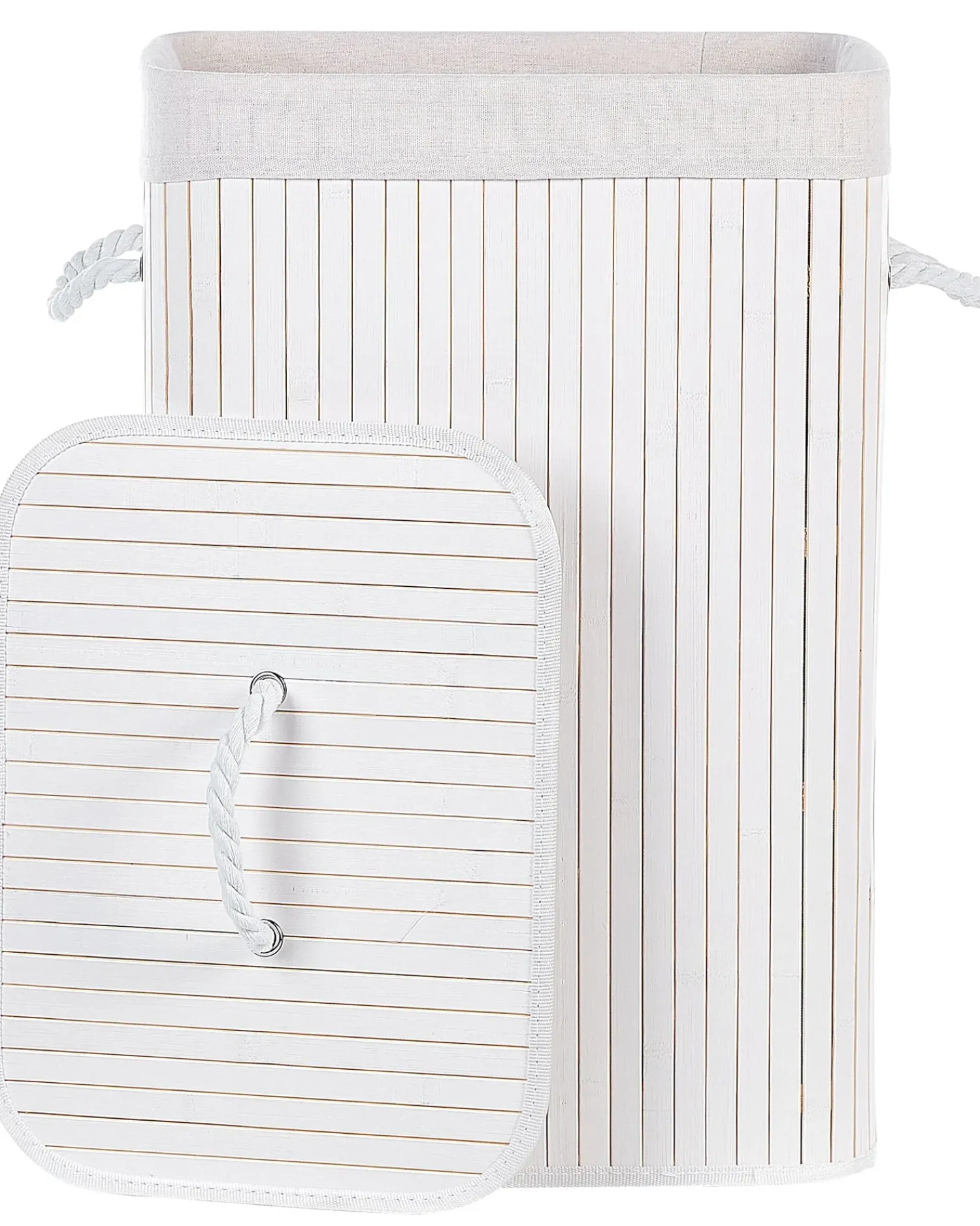 Sale Beliani Cesto per la biancheria KOMARI Bambù 72 L Bianco