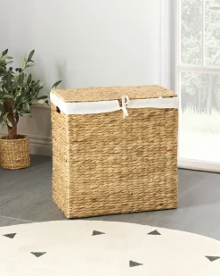 Sale Beliani Cesto per la biancheria LANGSON Vimini Naturale 75 L Beige Naturale