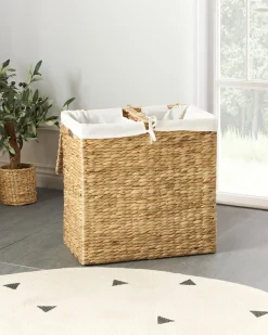 Sale Beliani Cesto per la biancheria LANGSON Vimini Naturale 75 L Beige Naturale