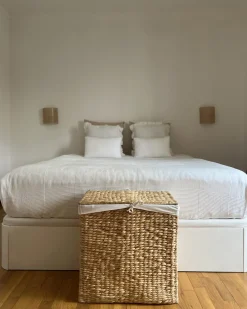 Sale Beliani Cesto per la biancheria LANGSON Vimini Naturale 75 L Beige Naturale