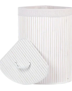 New Beliani Cesto per la biancheria MATARA Bambù 57 L Bianco