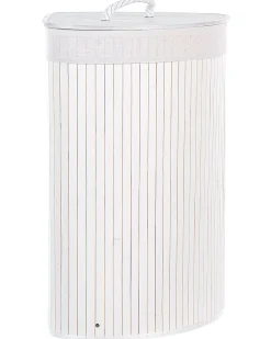 New Beliani Cesto per la biancheria MATARA Bambù 57 L Bianco