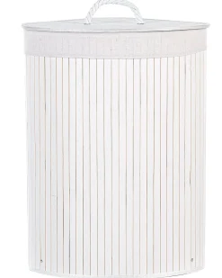 New Beliani Cesto per la biancheria MATARA Bambù 57 L Bianco