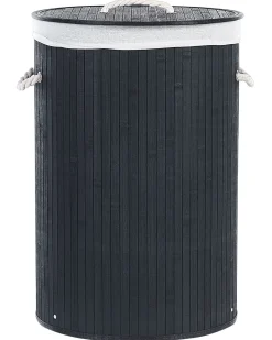 Sale Beliani Cesto per la biancheria SANNAR Bambù Nero 75 L Bianco Nero