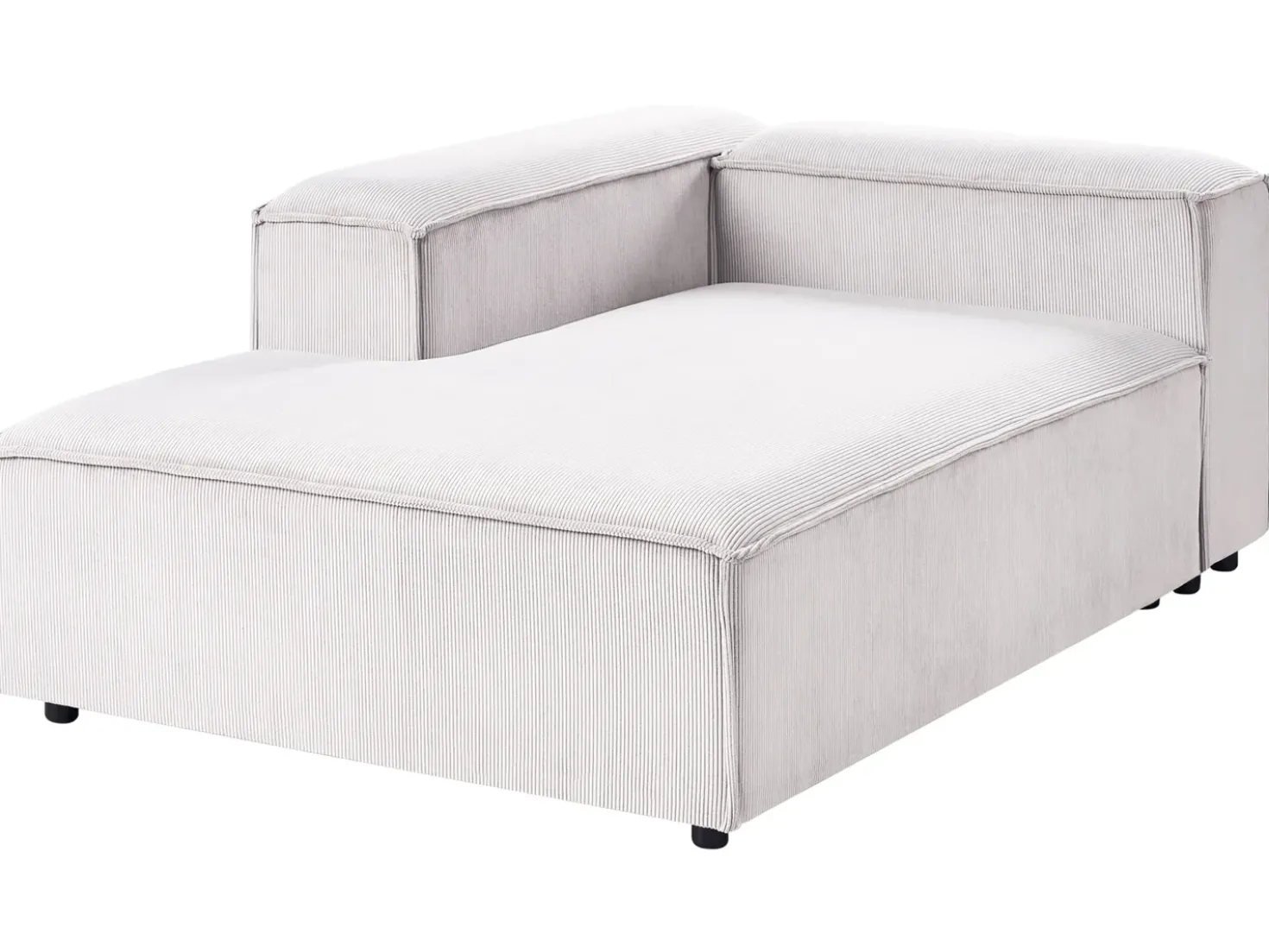 Chaise longue ARDAL Velluto a coste Bianco sporco Lato destro