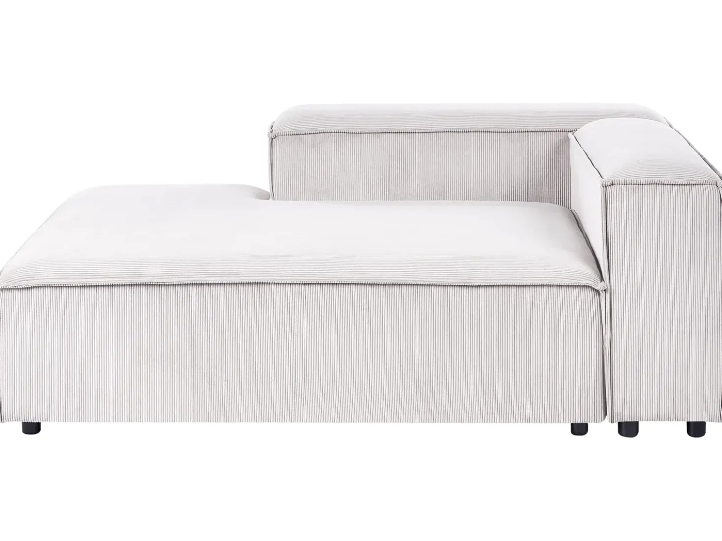 Chaise longue ARDAL Velluto a coste Bianco sporco Lato destro