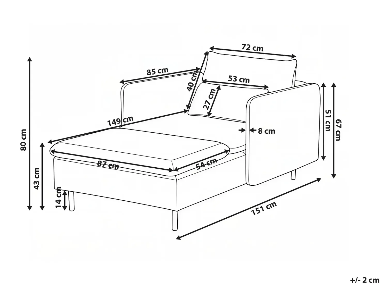 Chaise longue EGERIS Velluto a coste Verde scuro