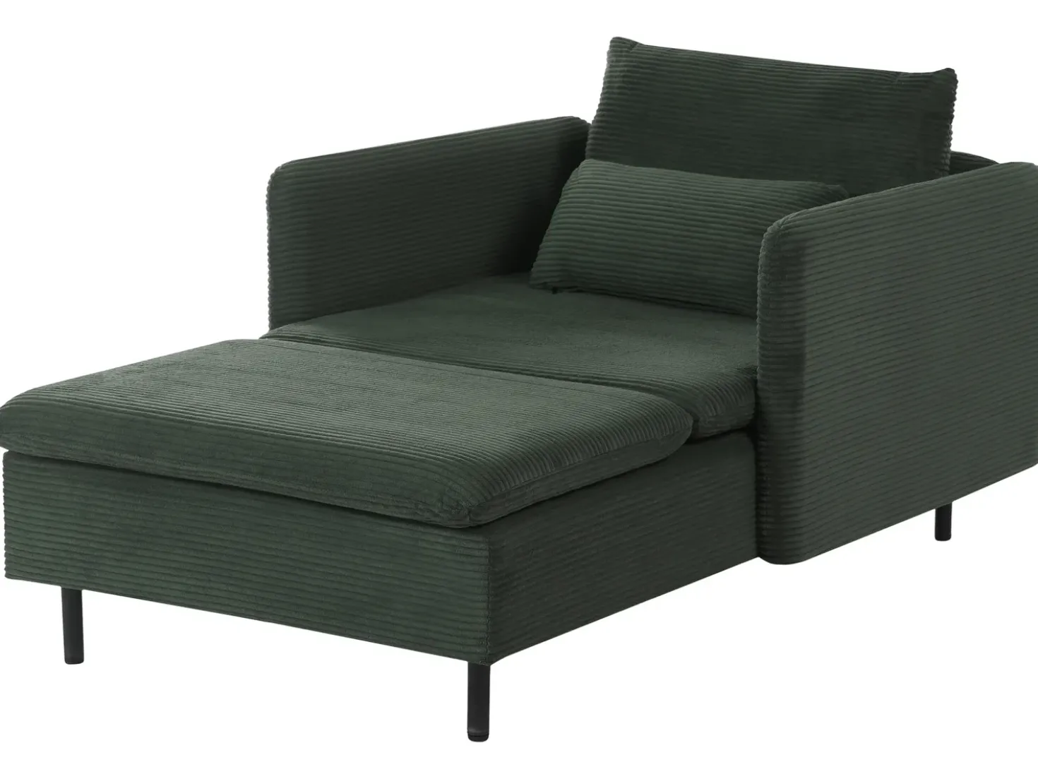 Chaise longue EGERIS Velluto a coste Verde scuro