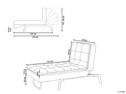Chaise longue LOIRET Velluto Beige