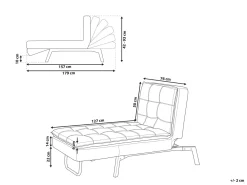 Chaise longue LOIRET Velluto Nero