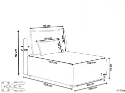Chaise longue NERBO Tessuto Grigio