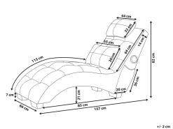 Chaise longue SIMORRE Velluto Verde smeraldo con altoparlante Bluetooth integrato