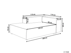 Chaise longue versione destra ARDAL Bouclé Bianco sporco