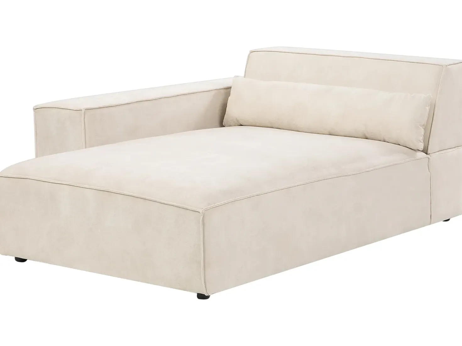Chaise longue versione destra HELLNAR Velluto Beige chiaro