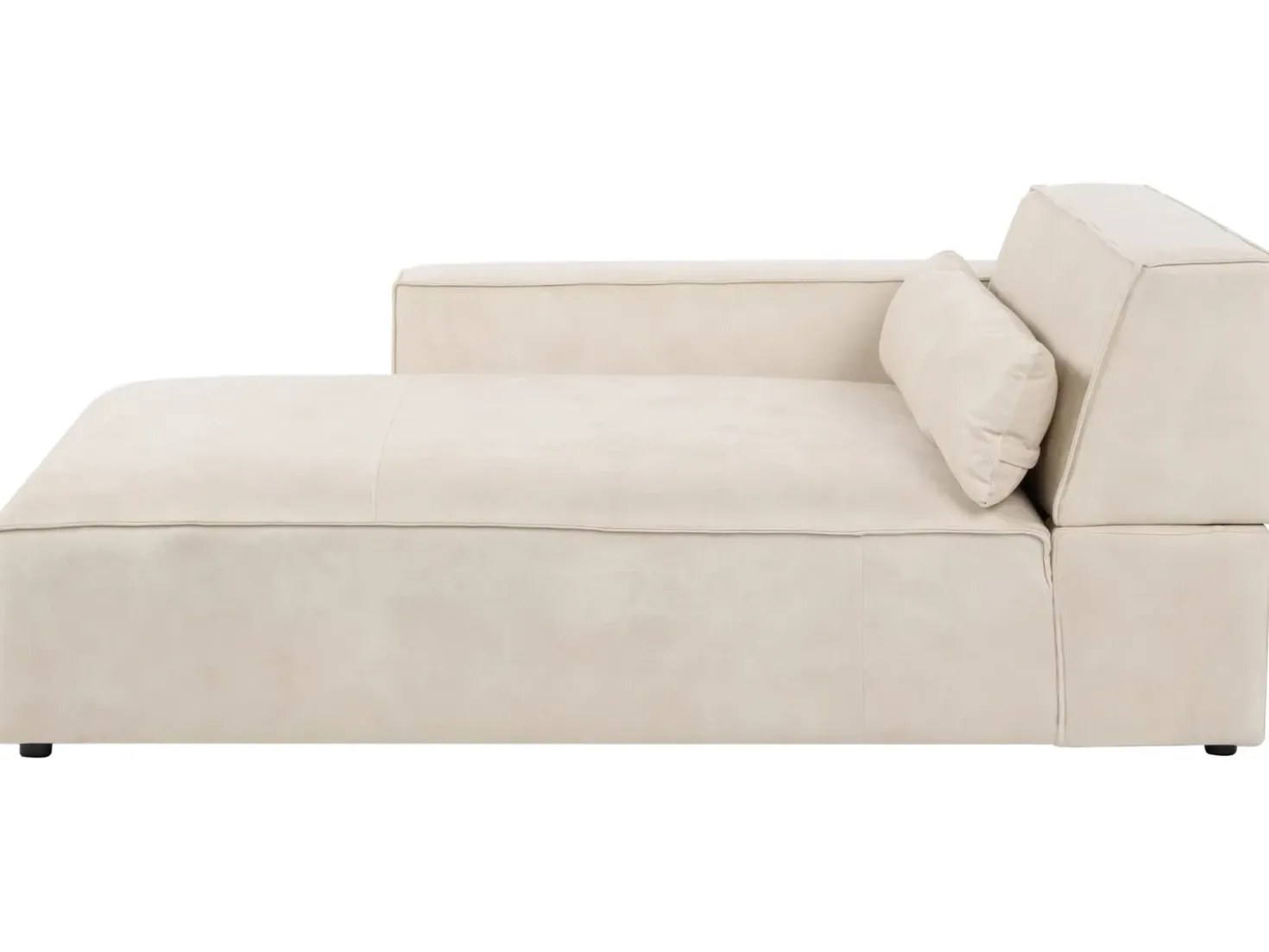 Chaise longue versione destra HELLNAR Velluto Beige chiaro