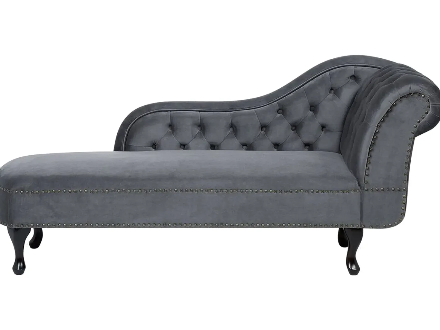 Chaise longue versione destra NIMES Velluto Grigio