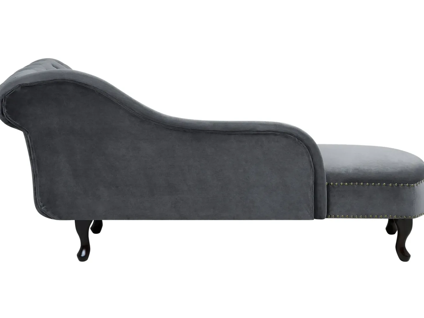 Chaise longue versione destra NIMES Velluto Grigio