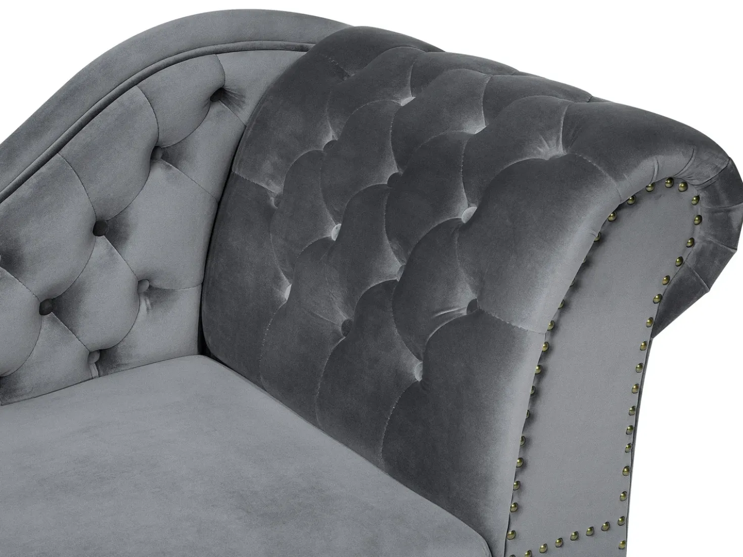 Chaise longue versione destra NIMES Velluto Grigio