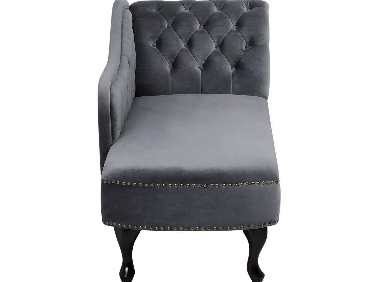 Chaise longue versione destra NIMES Velluto Grigio