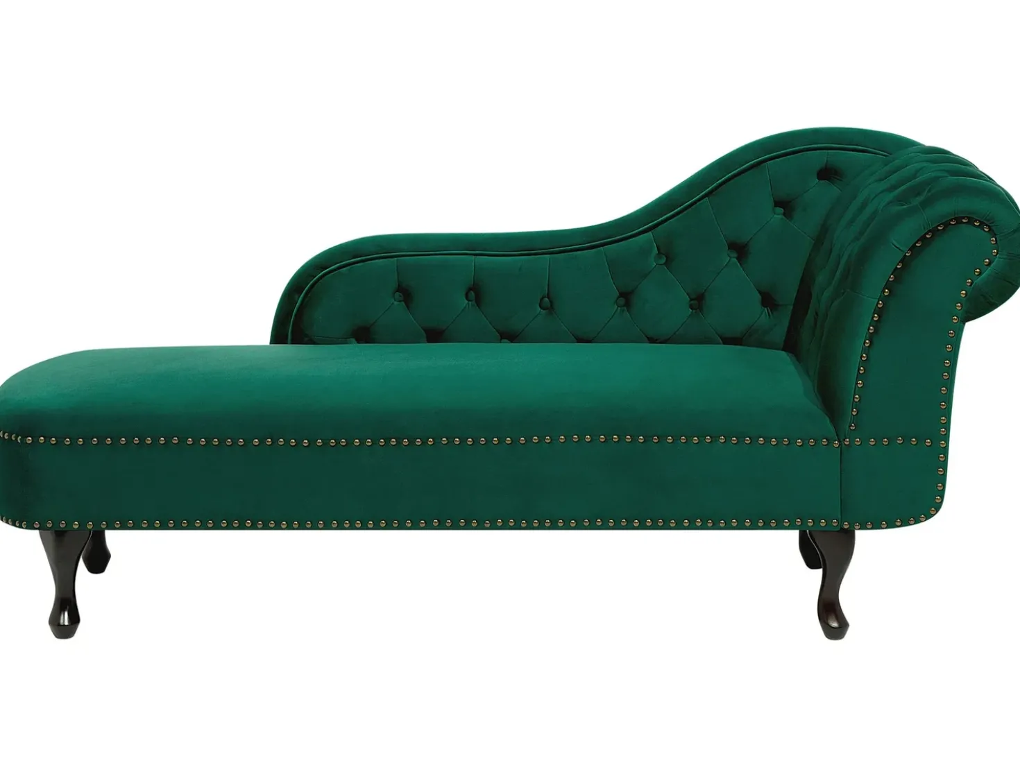 Chaise longue versione destra NIMES Velluto Verde
