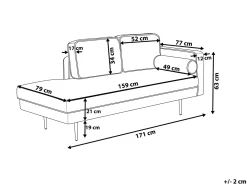 Chaise longue versione destra MIRAMAS Velluto Verde smeraldo