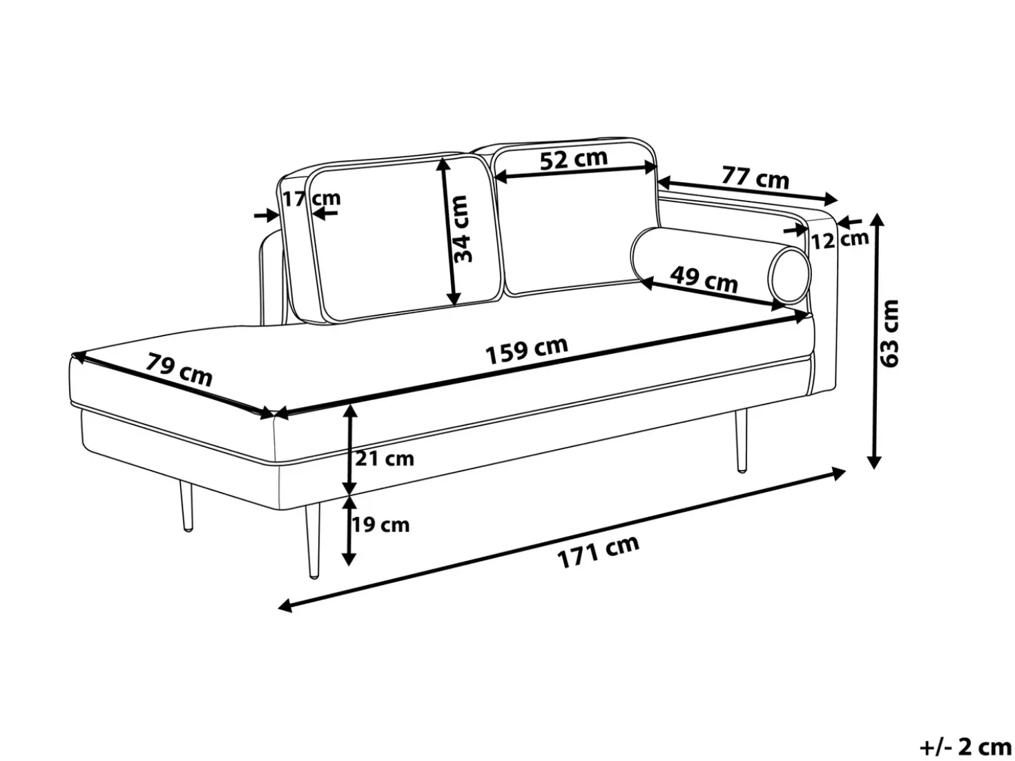 Chaise longue versione destra MIRAMAS Velluto Blu marino