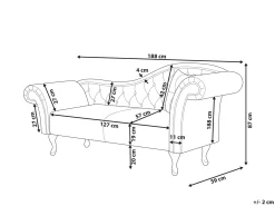 Chaise longue versione destra LATTES Velluto Grigio