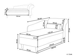Chaise longue versione destra LUIRO Velluto Nero con contenitore
