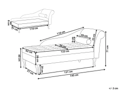 Chaise longue versione destra PESSAC Velluto Foglia di tè con contenitore
