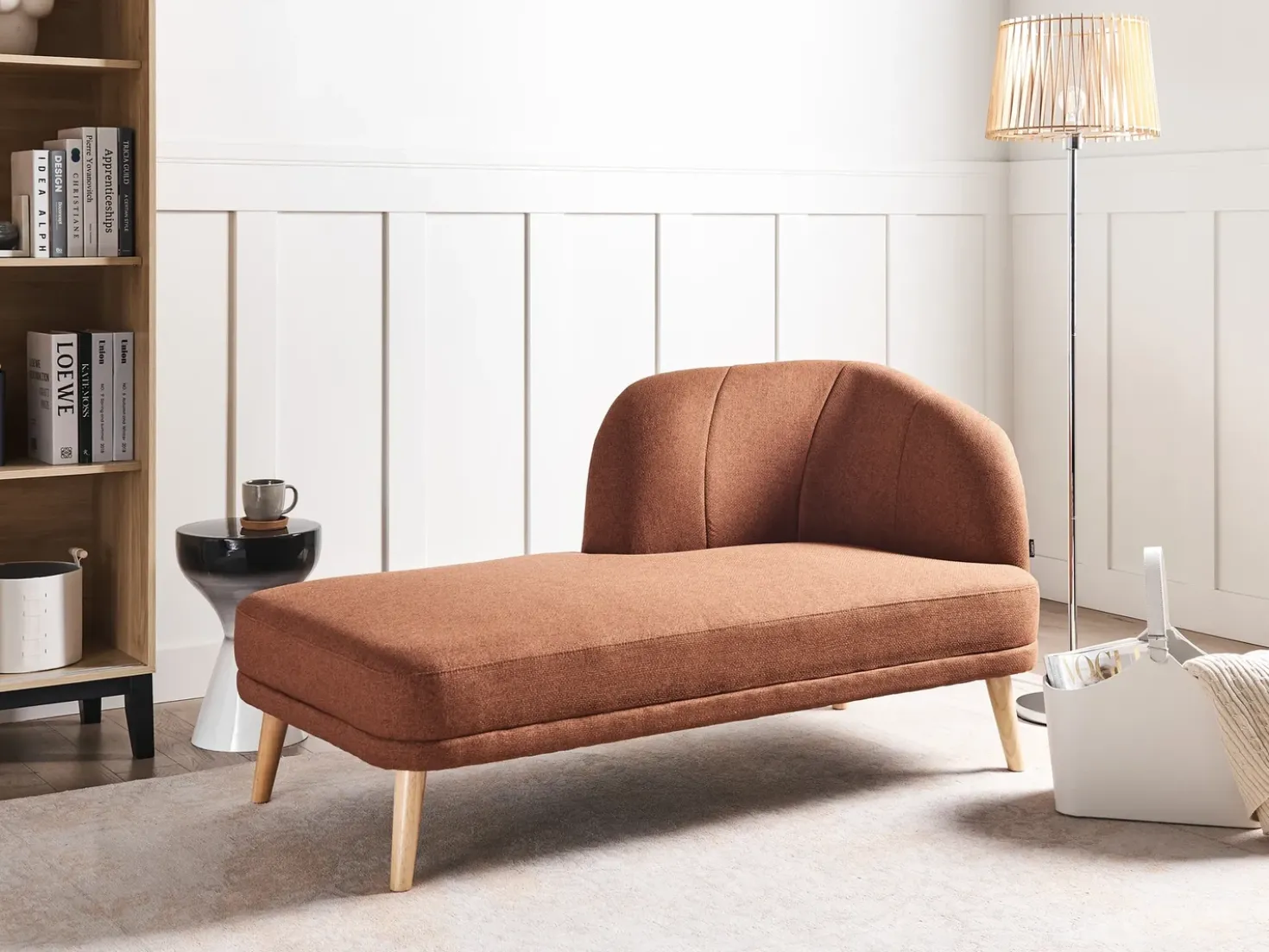 Chaise longue versione destra TANLAY Tessuto Marrone dorato