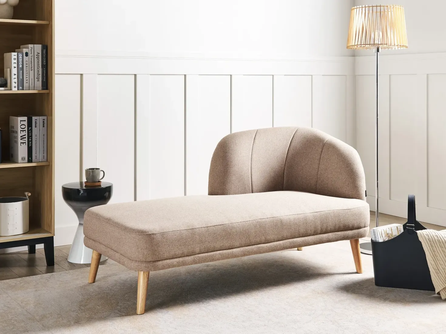 Chaise longue versione destra TANLAY Tessuto Marrone chiaro