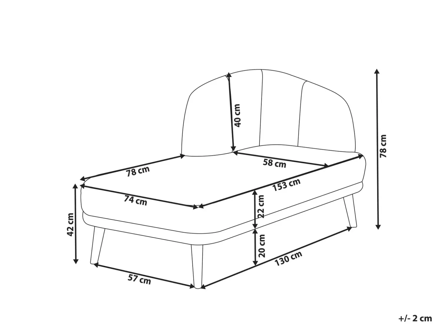 Chaise longue versione destra TANLAY Tessuto Marrone chiaro