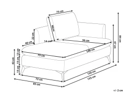 Chaise longue versione destra SIEVOZ Tessuto Beige chiaro