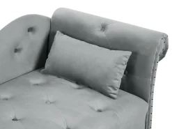 Chaise longue versione destra IVRY Velluto Grigio
