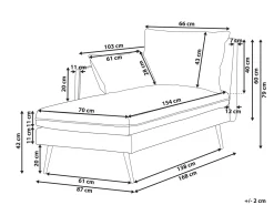 Chaise longue versione destra YERRES Tessuto Arancione
