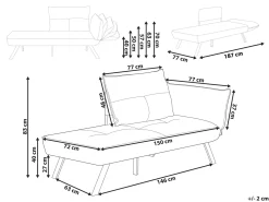 Chaise longue versione destra ROCAMADOUR Tessuto Azzurro