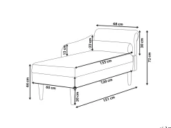 Chaise longue versione destra YVOIRE Tessuto Bianco sporco