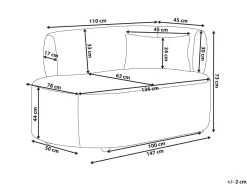 Chaise longue versione destra VANVEY Velluto a coste Blu