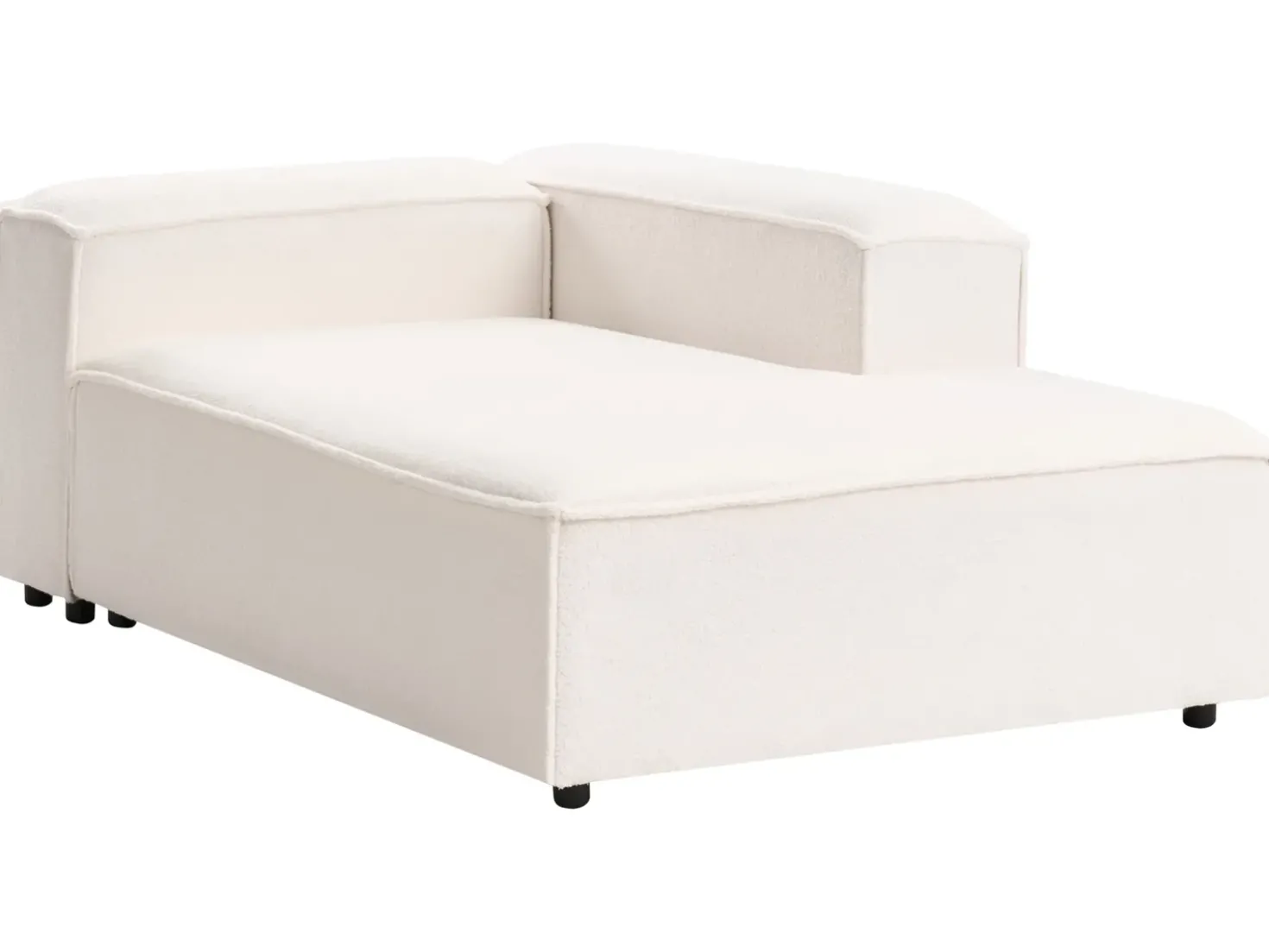 Chaise longue versione sinistra ARDAL Bouclé Bianco sporco