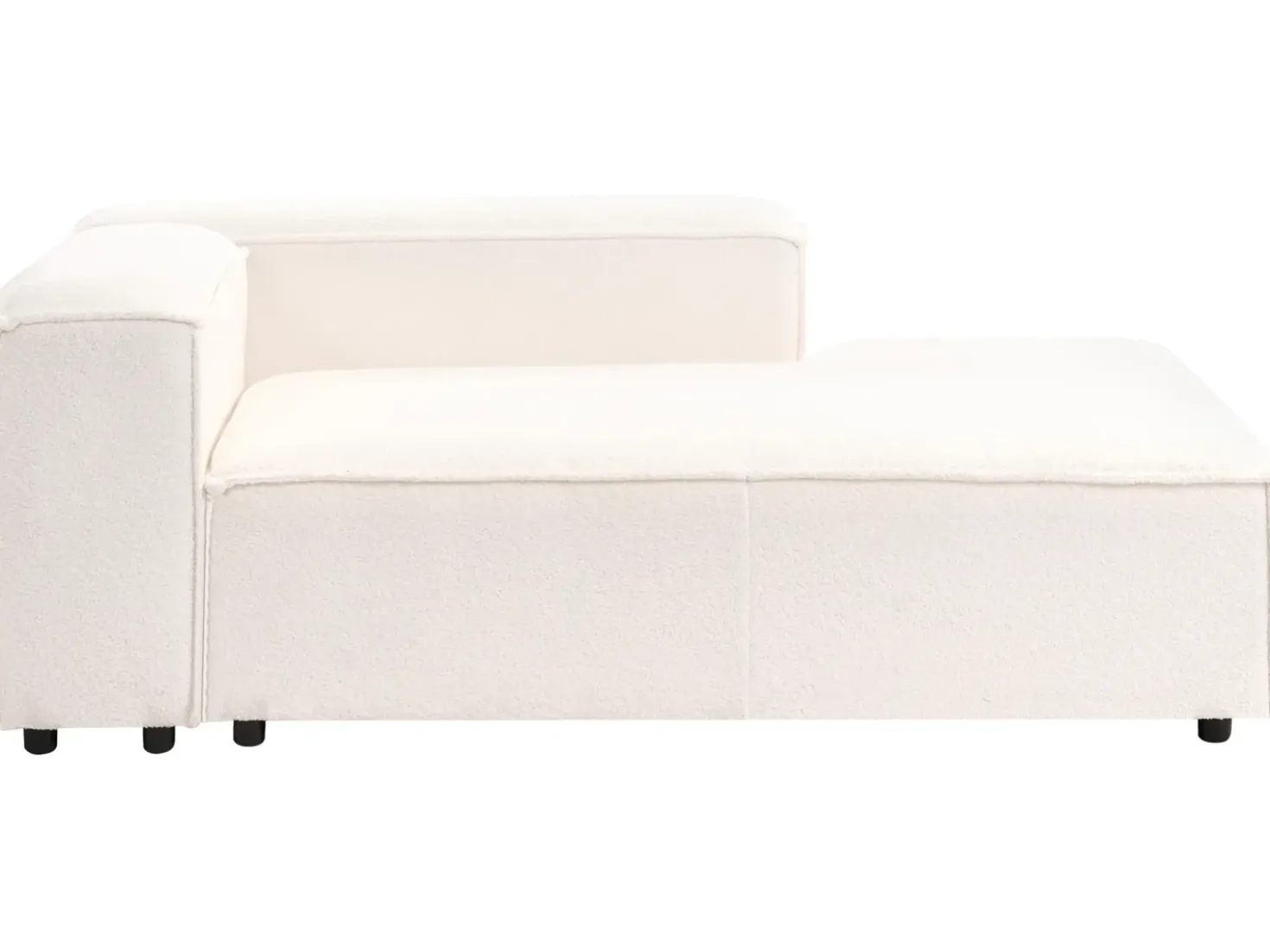 Chaise longue versione sinistra ARDAL Bouclé Bianco sporco