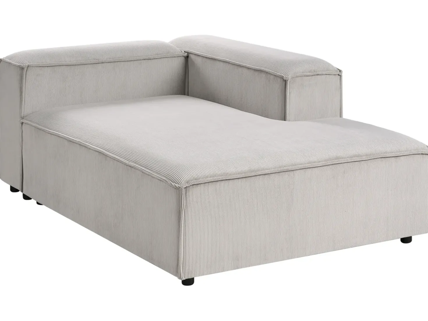 Chaise longue versione sinistra ARDAL Velluto a coste Tortora