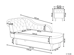 Chaise longue versione sinistra NIMES Velluto Grigio