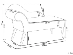 Chaise longue versione sinistra BIARRITZ Velluto Tortora